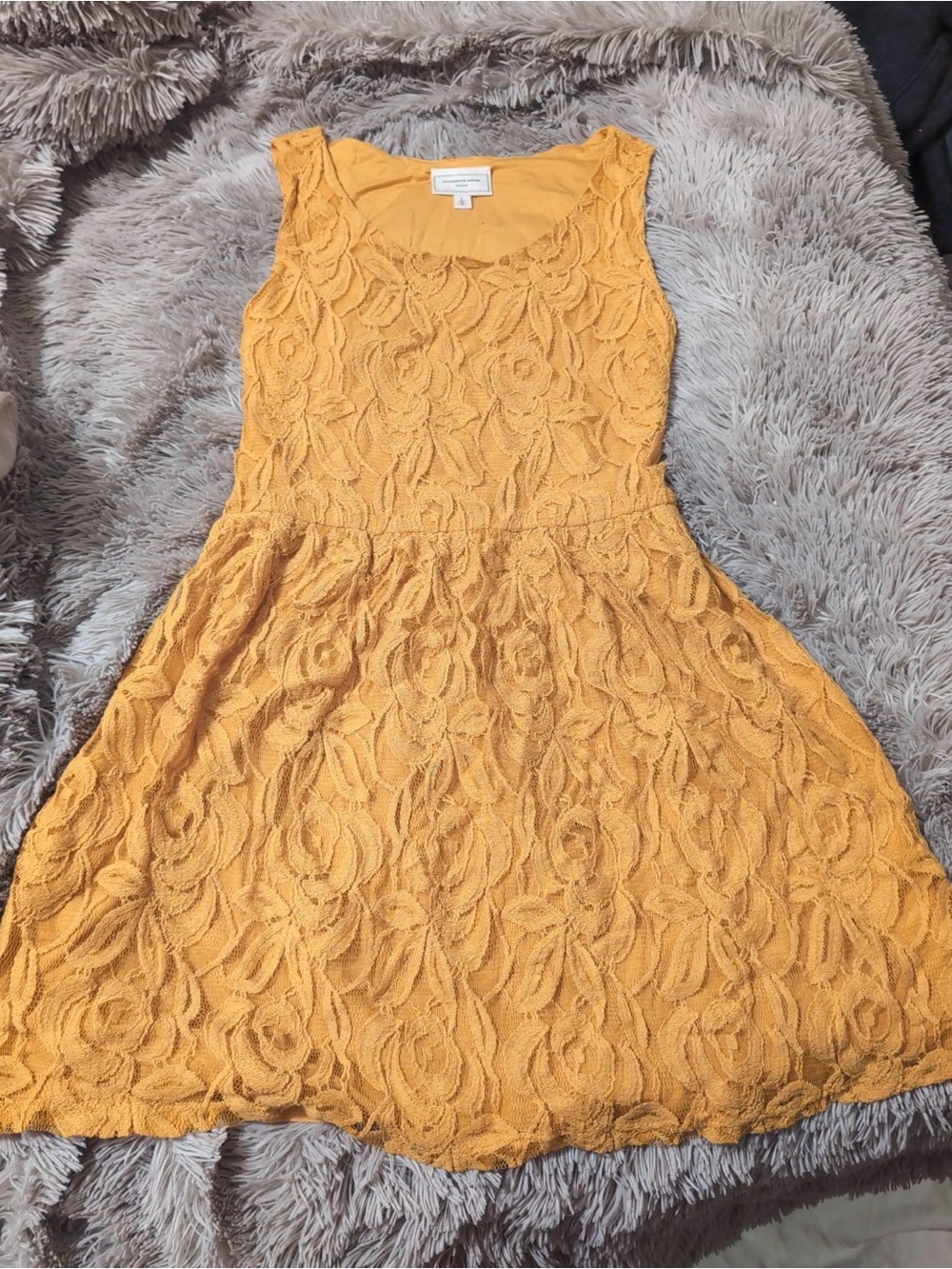 Anthropologie Moulinette Sœurs Bergamot Lace Dress - Marigold/Yellow, Size L